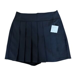ATHLETA Black Endless Pleated Skort Women Size 8 School Pickleball Tennis NEW